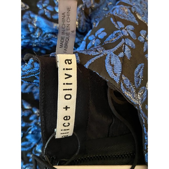 Alice + Olivia Kendra Floral Mini Dress Blue 4 - Picture 8 of 13